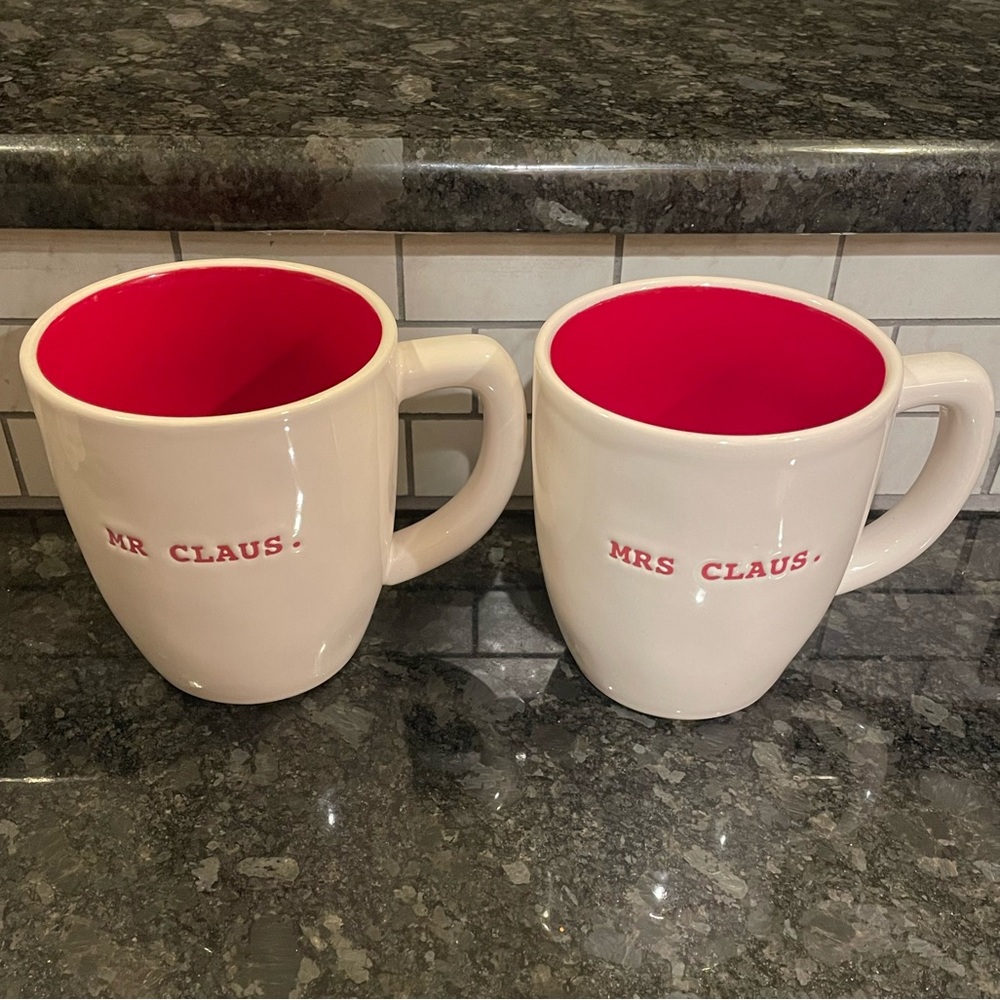 Rae Dunn “Mr Claus” & “Mrs Claus” mugs